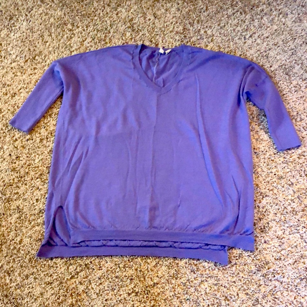 2/$15 Moth anthropology sweater lavender elbow sleeves loose fitting long boxy…